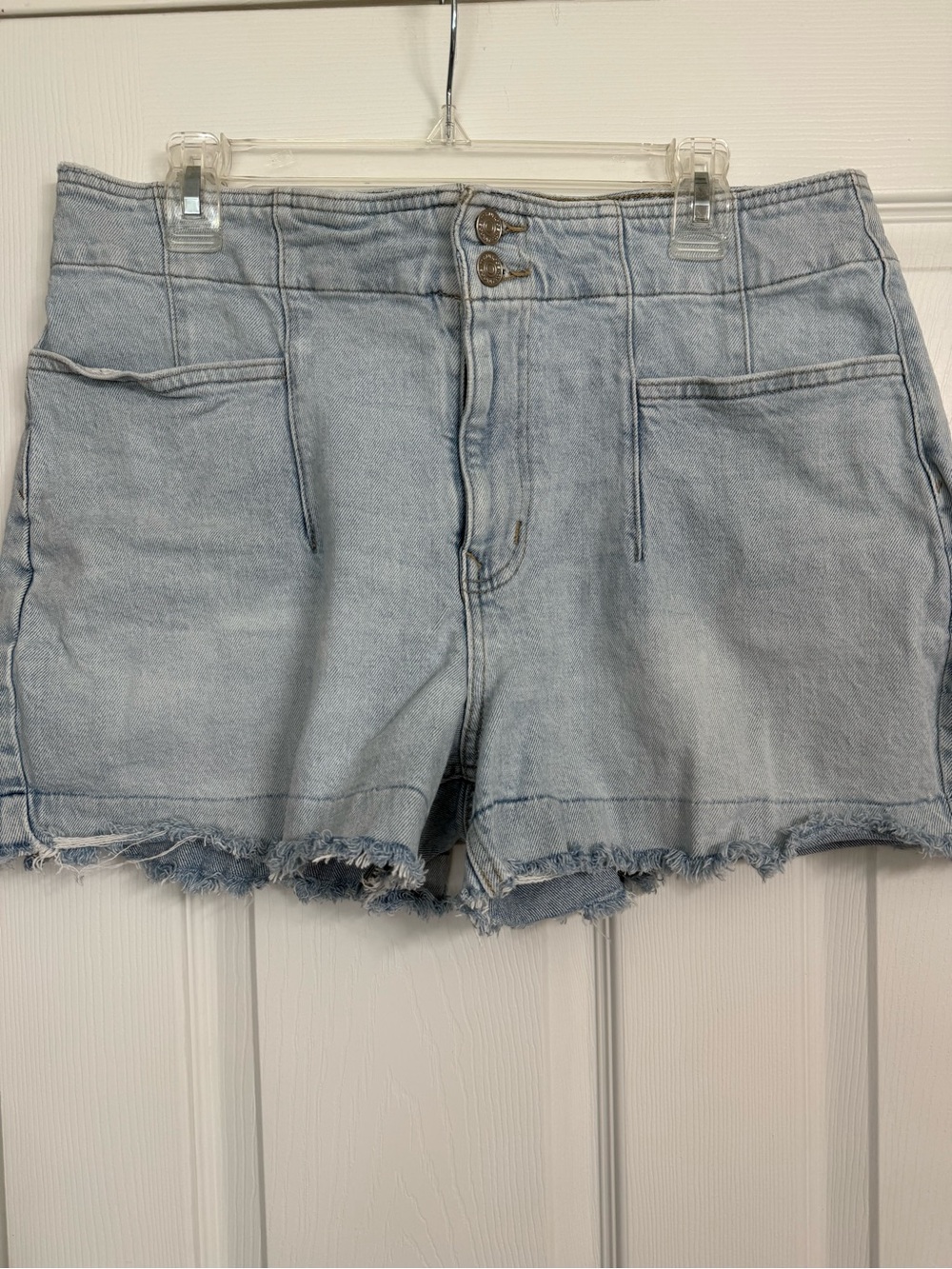 Maurices Light Wash Denim Shortalls